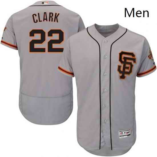 Mens Majestic San Francisco Giants 22 Will Clark Grey Alternate Flex Base Authentic Collection MLB Jersey
